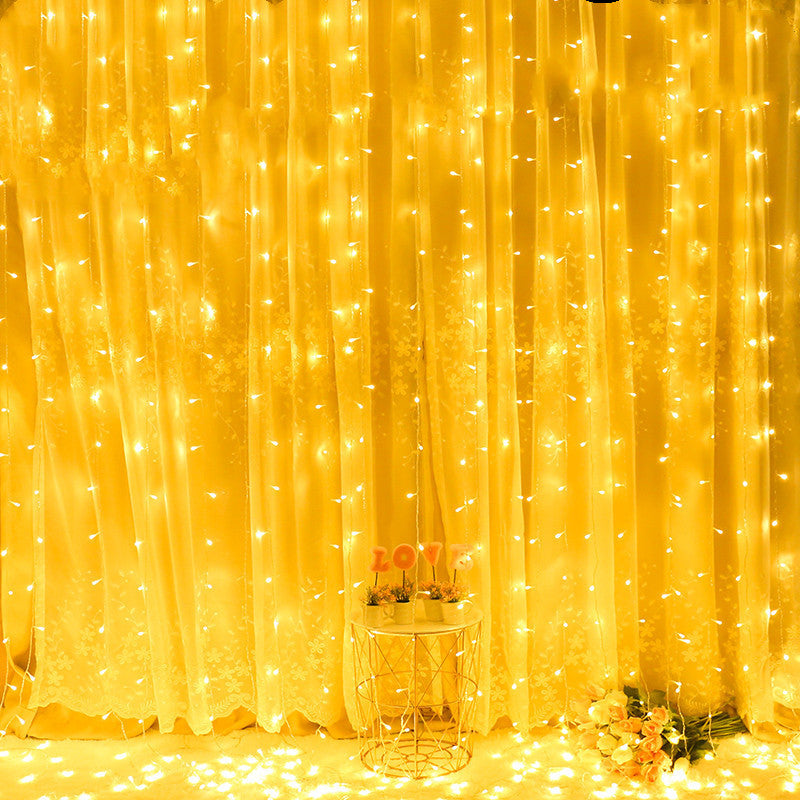 Voltage Curtain Light 3x3 Meters 300 Lights Icicle Light Solar Holiday Lantern String Waterproof Copper Wire String Light - My Store