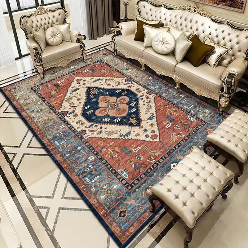 Vintage Bohemian Carpet for Living Room Rectangle Area Rugs Persian Style Rectangle Area Rugs Soft Non-Slip Bedroom Study Mats - My Store