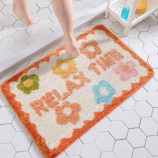 1PC Ins Simple Bathroom Floret Carpet Flower Area Rugs Anti Slip - My Store