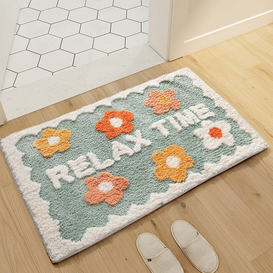 1PC Ins Simple Bathroom Floret Carpet Flower Area Rugs Anti Slip - My Store