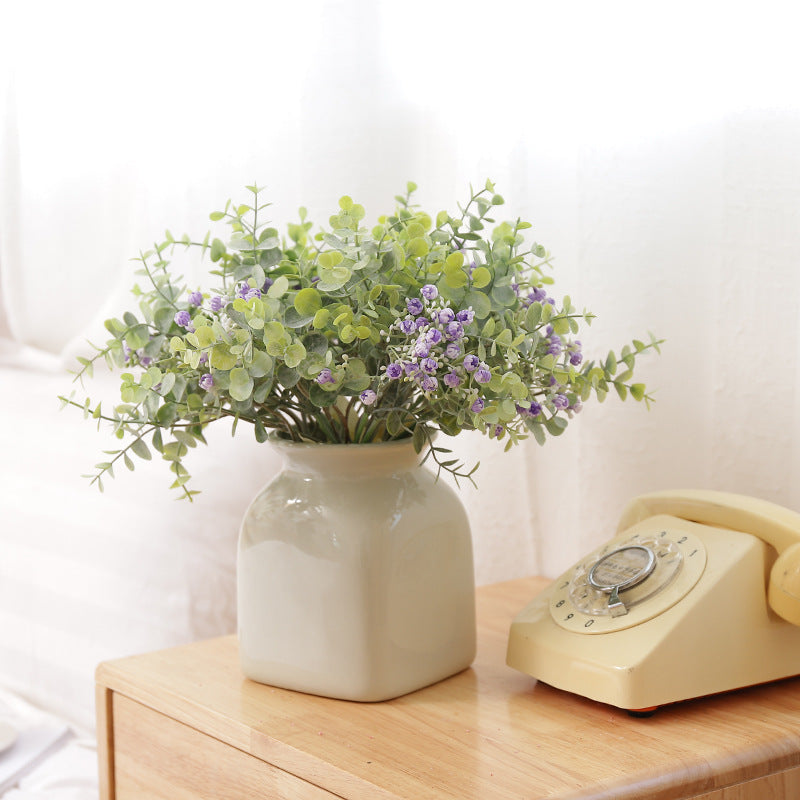Artificial Flowers Eucalyptus Leaves Gypsophila Bunches Home Decoration Fake Flowers - My Store