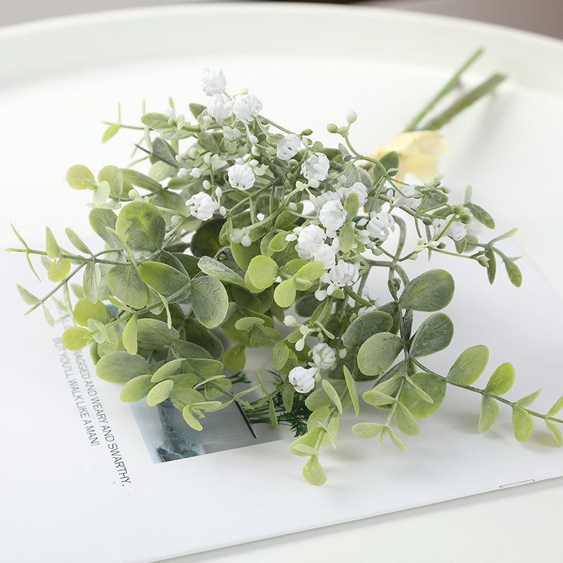 Artificial Flowers Eucalyptus Leaves Gypsophila Bunches Home Decoration Fake Flowers - My Store