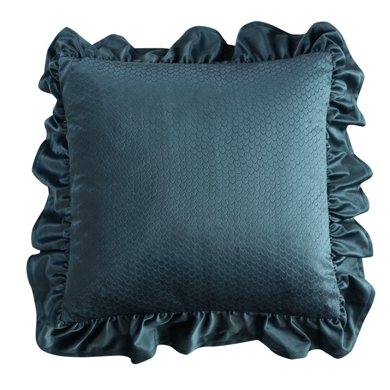 Jacquard Ruffle Cushion Cover Velvet Sofa Cushion Pillow Cover - My Store