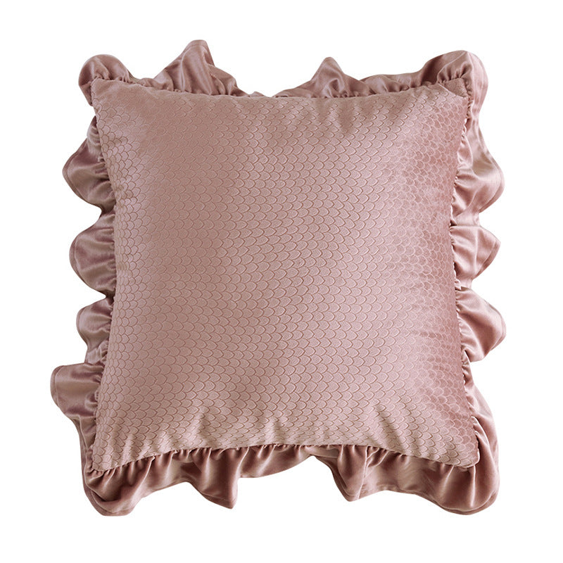 Jacquard Ruffle Cushion Cover Velvet Sofa Cushion Pillow Cover - My Store