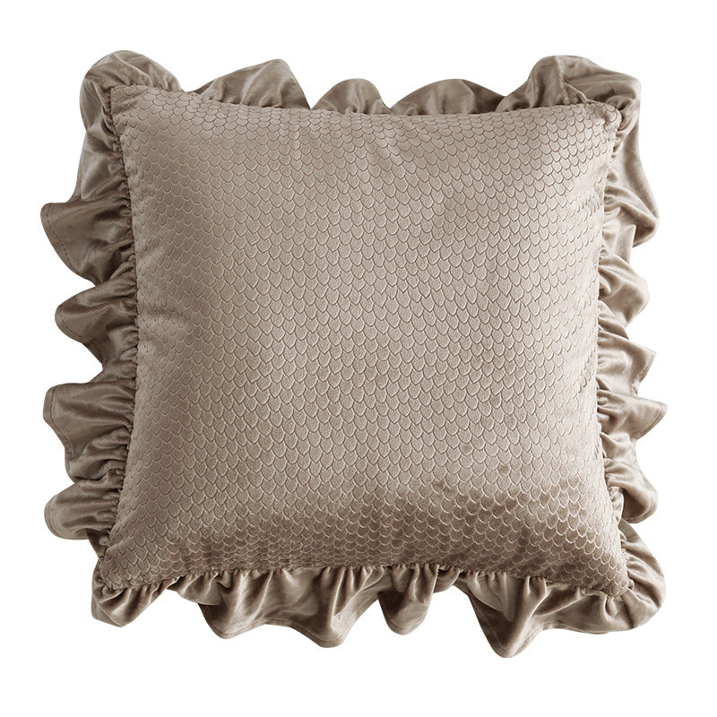 Jacquard Ruffle Cushion Cover Velvet Sofa Cushion Pillow Cover - My Store