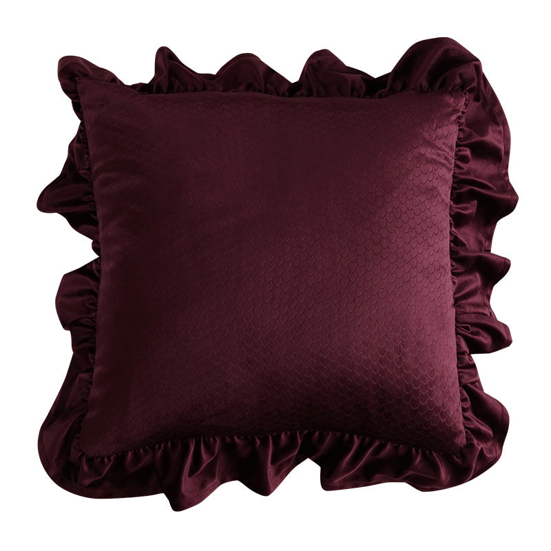 Jacquard Ruffle Cushion Cover Velvet Sofa Cushion Pillow Cover - My Store