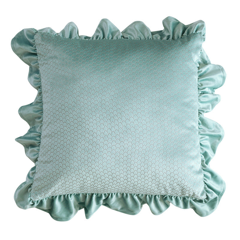 Jacquard Ruffle Cushion Cover Velvet Sofa Cushion Pillow Cover - My Store