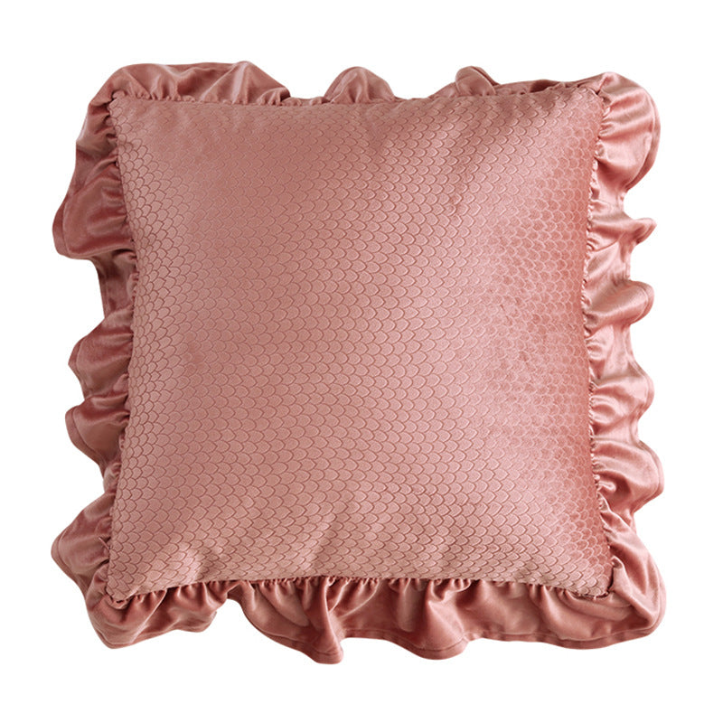 Jacquard Ruffle Cushion Cover Velvet Sofa Cushion Pillow Cover - My Store
