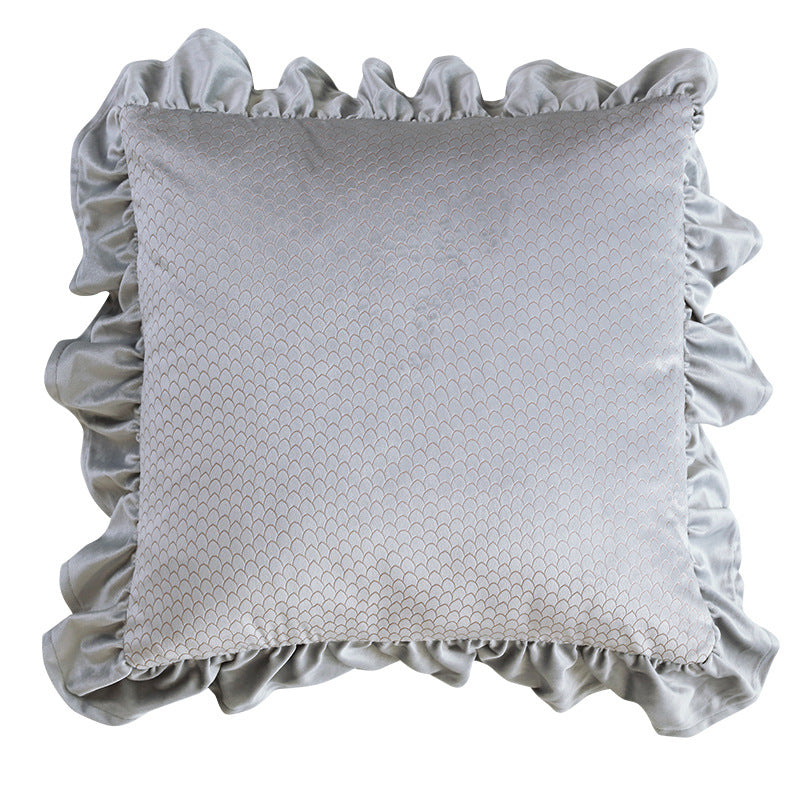 Jacquard Ruffle Cushion Cover Velvet Sofa Cushion Pillow Cover - My Store
