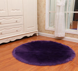 Round Soft Faux Sheepskin Fur Area Rugs for Bedroom Living Room Floor Shaggy Plush Carpet White Home Floor Mat Rug Bedside Rugs - My Store