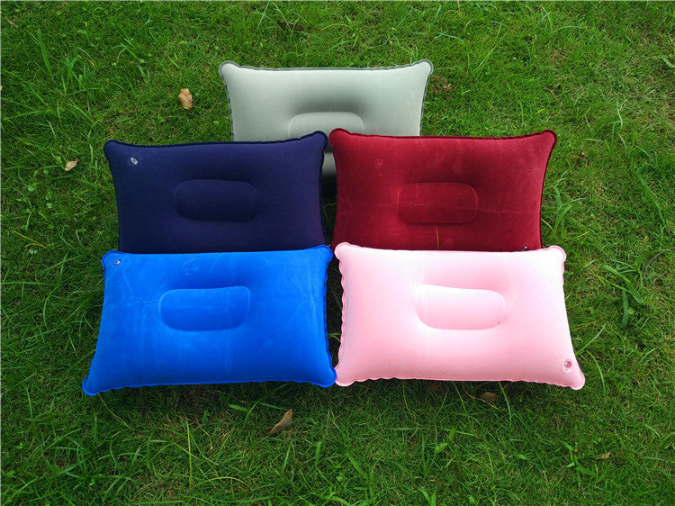 Wholesale Outdoor Pvc Pillows Travel Camping Thick Flocking Rectangular Inflatable Pillows Nap Companion Square Pillow - My Store