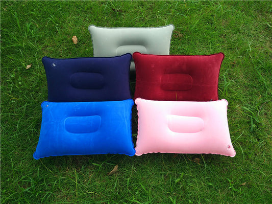 Wholesale Outdoor Pvc Pillows Travel Camping Thick Flocking Rectangular Inflatable Pillows Nap Companion Square Pillow - My Store
