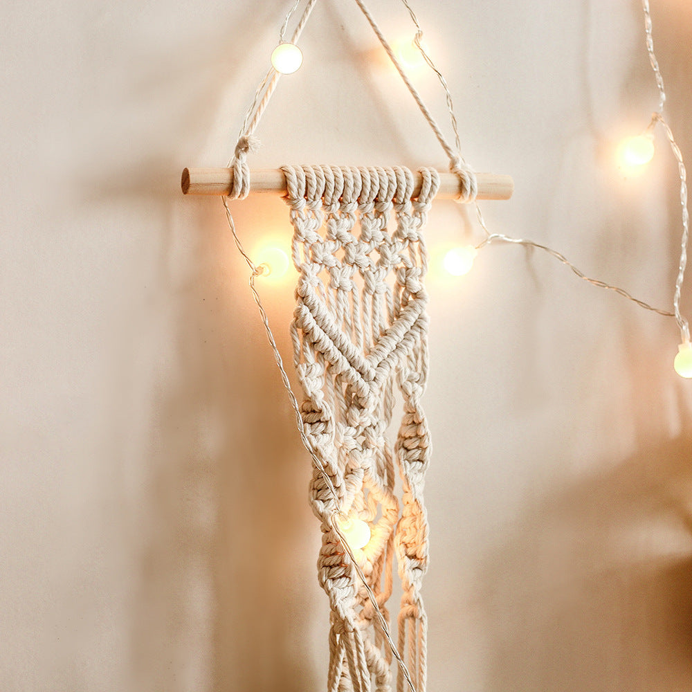 Wall hanging braided rope hanging basket - My Store