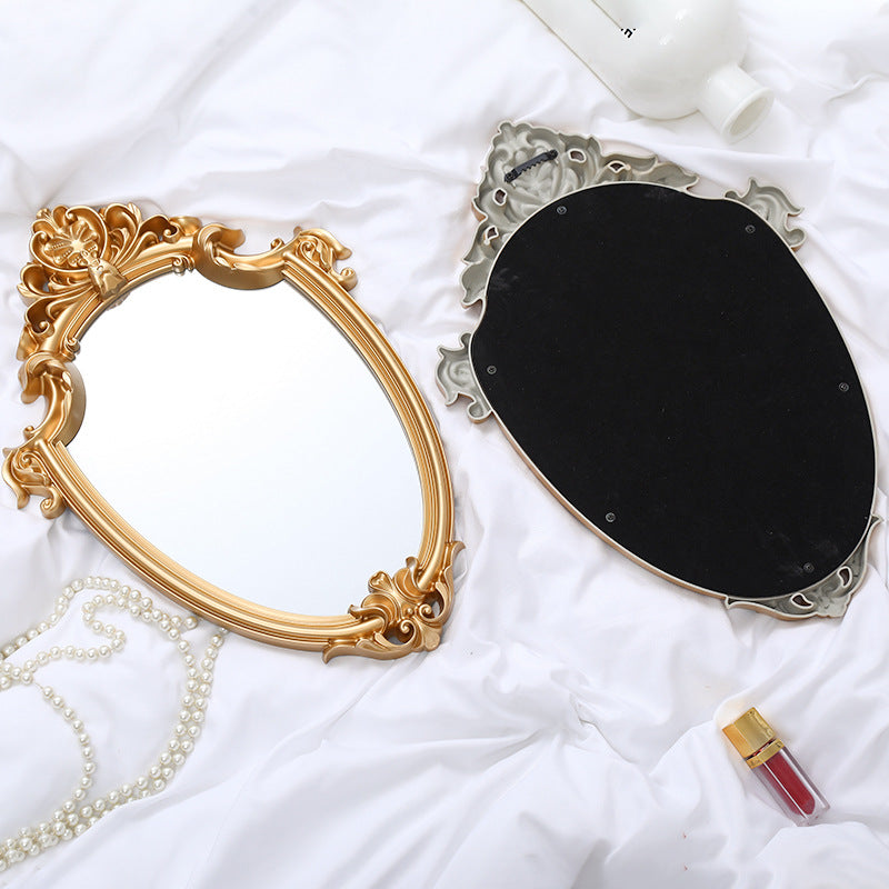 Retro Palace Wall Mirror Embossed Home Decoration Hanging Bathroom Mirror - My Store
