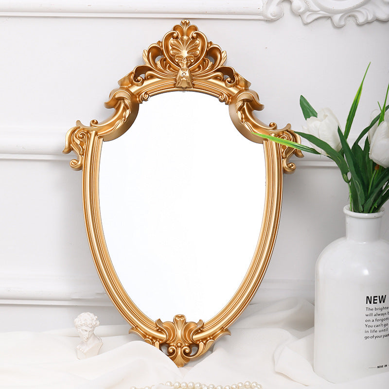 Retro Palace Wall Mirror Embossed Home Decoration Hanging Bathroom Mirror - My Store