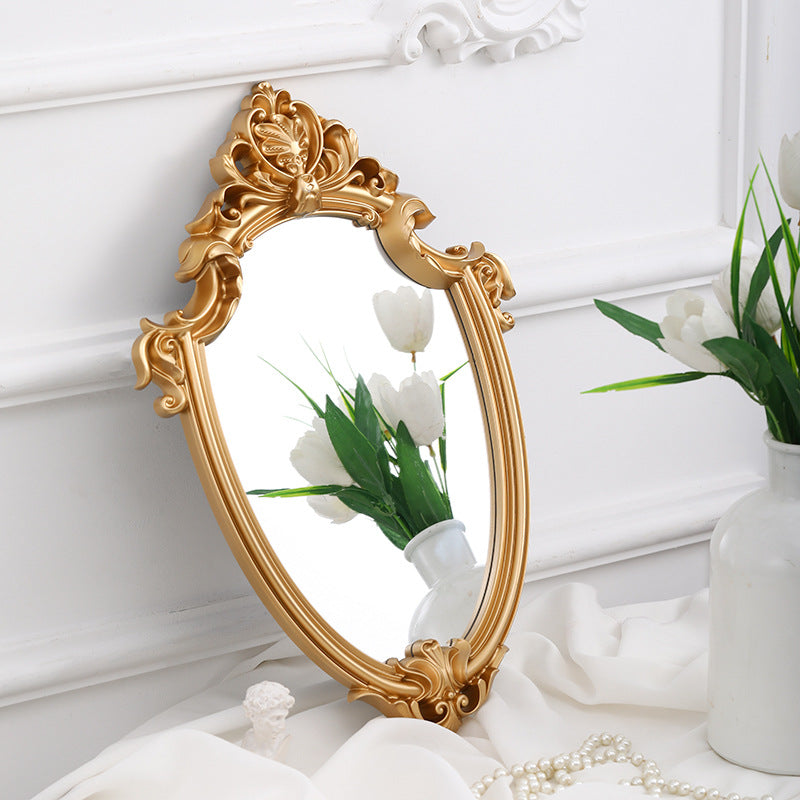 Retro Palace Wall Mirror Embossed Home Decoration Hanging Bathroom Mirror - My Store