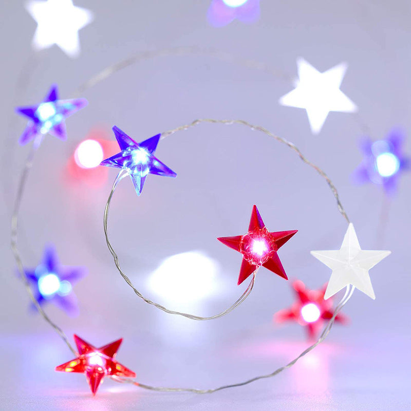 Holiday decoration three-color star shaped light string - My Store