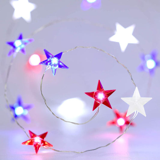 Holiday decoration three-color star shaped light string - My Store