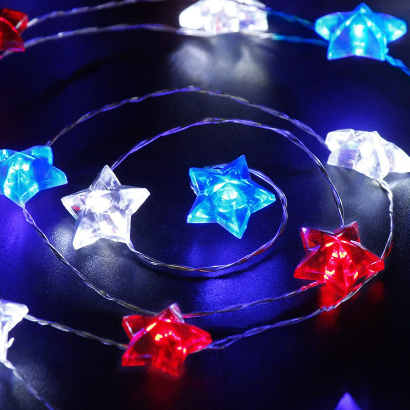 Holiday decoration three-color star shaped light string - My Store