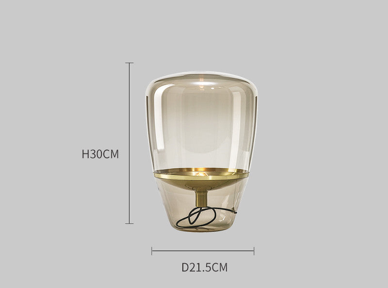 Scandinavian Minimalist Living Room Glass Table Lamp Modern Light Luxury Corner Table Desk Bedside Lamp Bedroom Bedside Creative Lamps - My Store