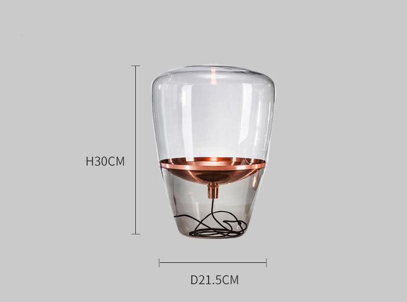 Scandinavian Minimalist Living Room Glass Table Lamp Modern Light Luxury Corner Table Desk Bedside Lamp Bedroom Bedside Creative Lamps - My Store