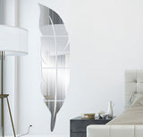 Mirror Wall Sticker Feather Decoration Mirror - My Store