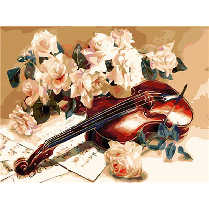 Adult Digital Oil Painting Of Flowers And Butterflies In Vases - My Store
