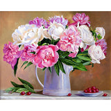 Adult Digital Oil Painting Of Flowers And Butterflies In Vases - My Store