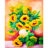 Adult Digital Oil Painting Of Flowers And Butterflies In Vases - My Store