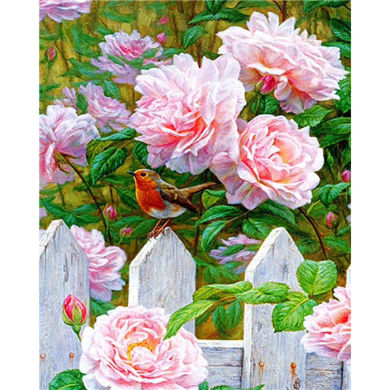 Adult Digital Oil Painting Of Flowers And Butterflies In Vases - My Store