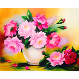 Adult Digital Oil Painting Of Flowers And Butterflies In Vases - My Store