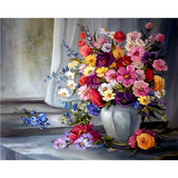 Adult Digital Oil Painting Of Flowers And Butterflies In Vases - My Store