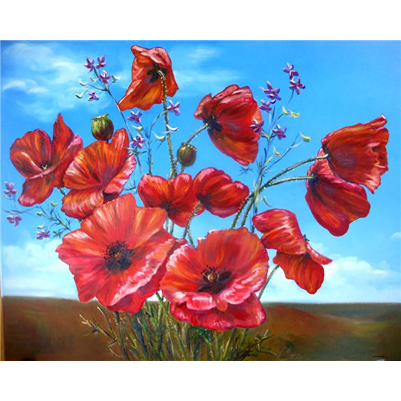 Adult Digital Oil Painting Of Flowers And Butterflies In Vases - My Store