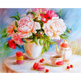 Adult Digital Oil Painting Of Flowers And Butterflies In Vases - My Store