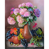 Adult Digital Oil Painting Of Flowers And Butterflies In Vases - My Store