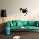 Creative Home Furnishing Background Mirror Wall Sticker Fairy Plastic Art Acrylic Wall Clock Decoration - My Store