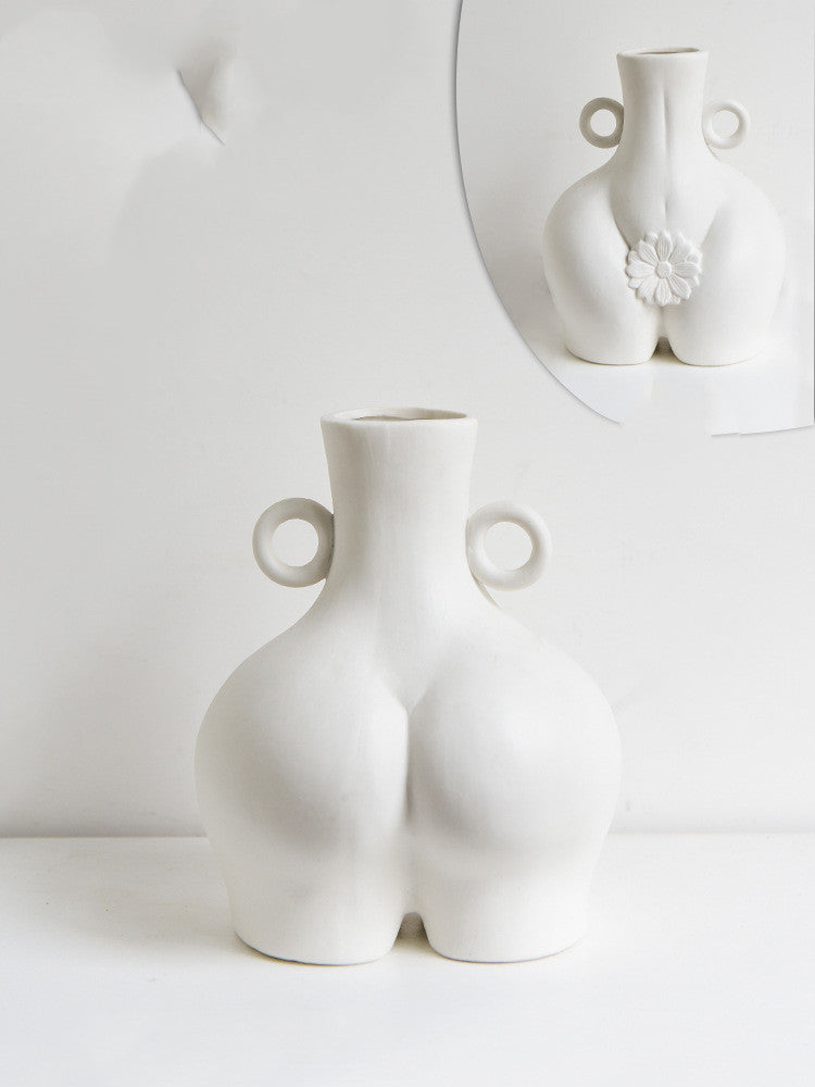Nordic Human Body Ceramics Vases Home Decoration Accessories Office Dining Table Flower Arrangement Container Dried Flower Vases - My Store