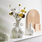 Nordic Human Body Ceramics Vases Home Decoration Accessories Office Dining Table Flower Arrangement Container Dried Flower Vases - My Store