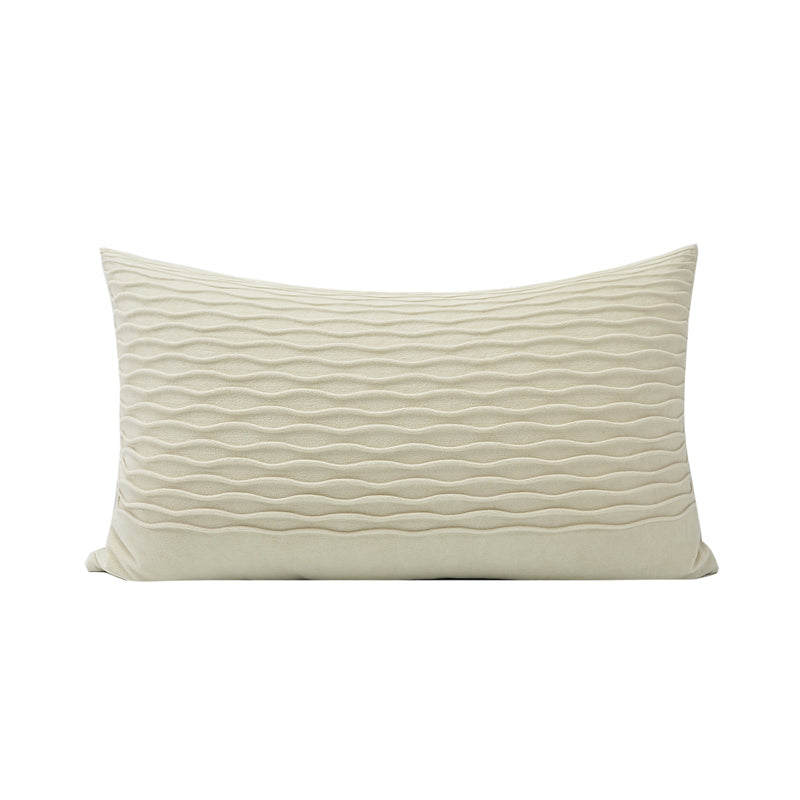 New Beige Wave Pattern Pillows Nordic Modern Minimalist Model Room Sales Office Waist Pillow - My Store