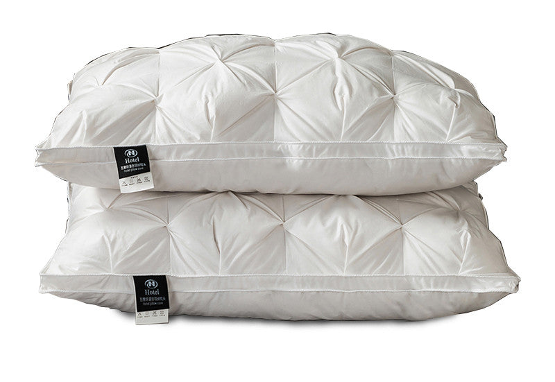 A Pair Of Feather Pillows And White Goose Single Neck Guards - My Store