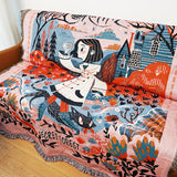 Gothic Style Chenille Tapestry Sofa Cover Trunk Stall Mat Camping Rugs Nap Blanket Casual Blanket - My Store