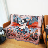Gothic Style Chenille Tapestry Sofa Cover Trunk Stall Mat Camping Rugs Nap Blanket Casual Blanket - My Store