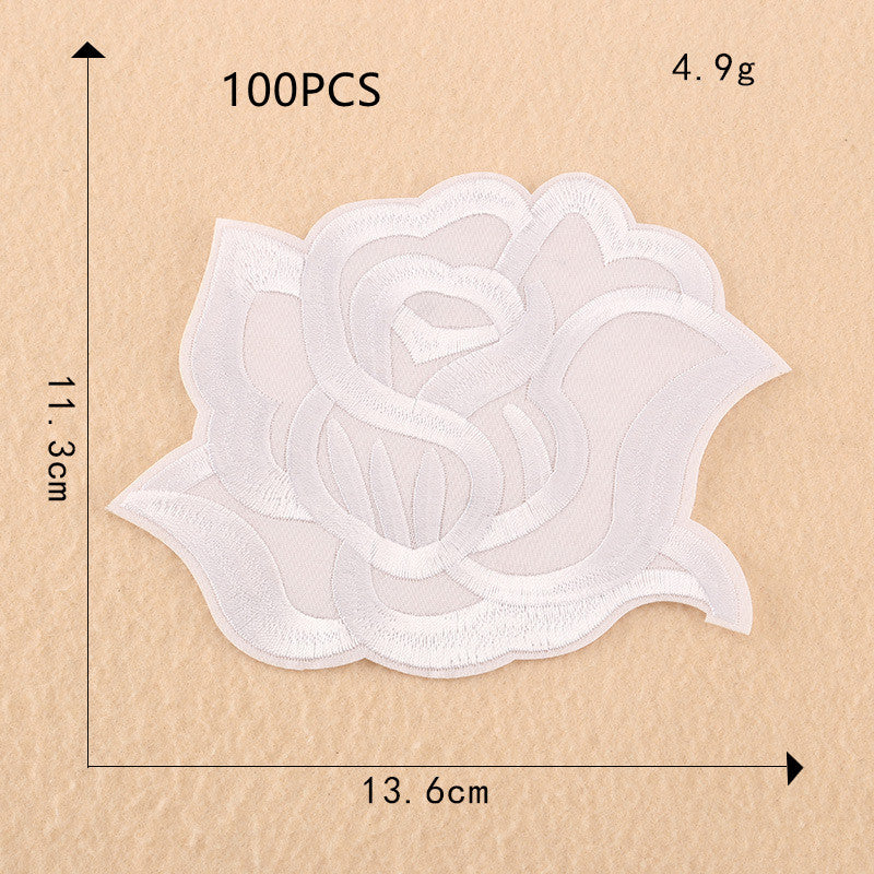 Computer Embroidery Black And White Roses Hotel Bed Sheets - My Store