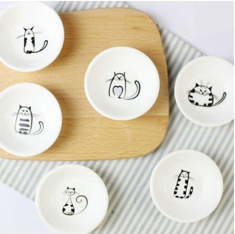 6pcs Tiny Cute Cat Plates - My Store