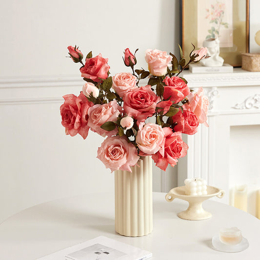Artificial Flowers Dried Fake Flowers Retro Oil Painting Living Room Decoration - My Store