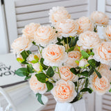 3 head peonies artificial flowers - My Store