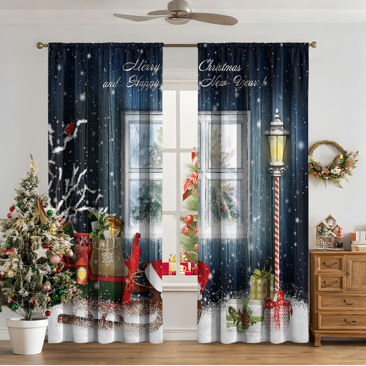 3D Digital Printed Christmas Curtains - My Store