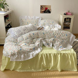 Four-piece Bed Set Washed Cotton Duvet Cover Sheets - My Store