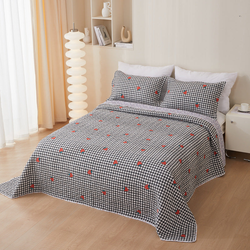 Cotton Twill Bedspread Quilted Bed Sheets Three Piece Set - My Store