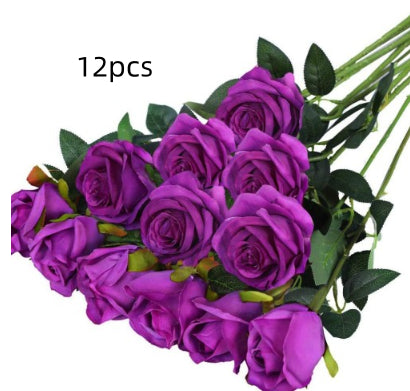 Artificial Rose Single Raw Silk Fake Flower Artificial Flowers - My Store